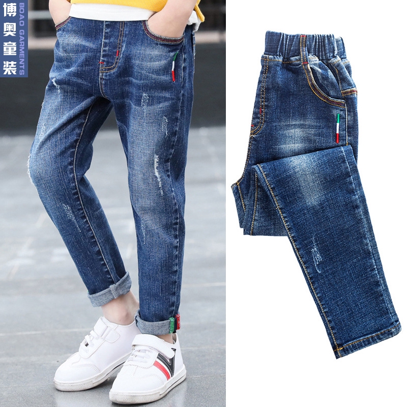2020 New Fashion Boys Pants Kids Jeans For Teenagers Boys Jeans Kids Cotton  Casual Clothing Children Trousers | Shopee Malaysia