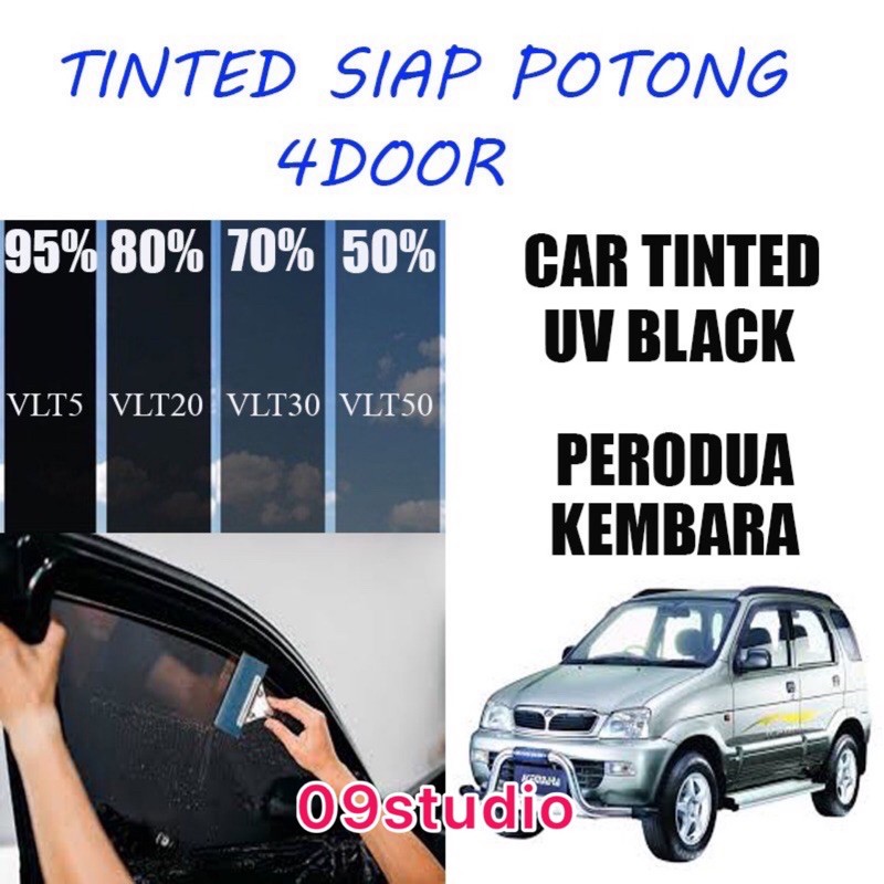 Tinted 4door Siap Potong Perodua Kembara Car Tinted Uv Black Gelap 50 70 80 95 Tinted Kereta Shopee Malaysia