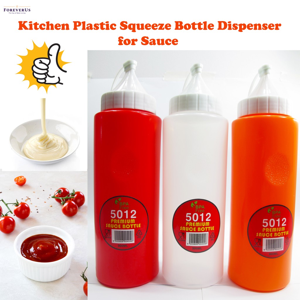 BBQ Ketchup Sauce Dispenser Squeeze Bottle Mustard Mayo 