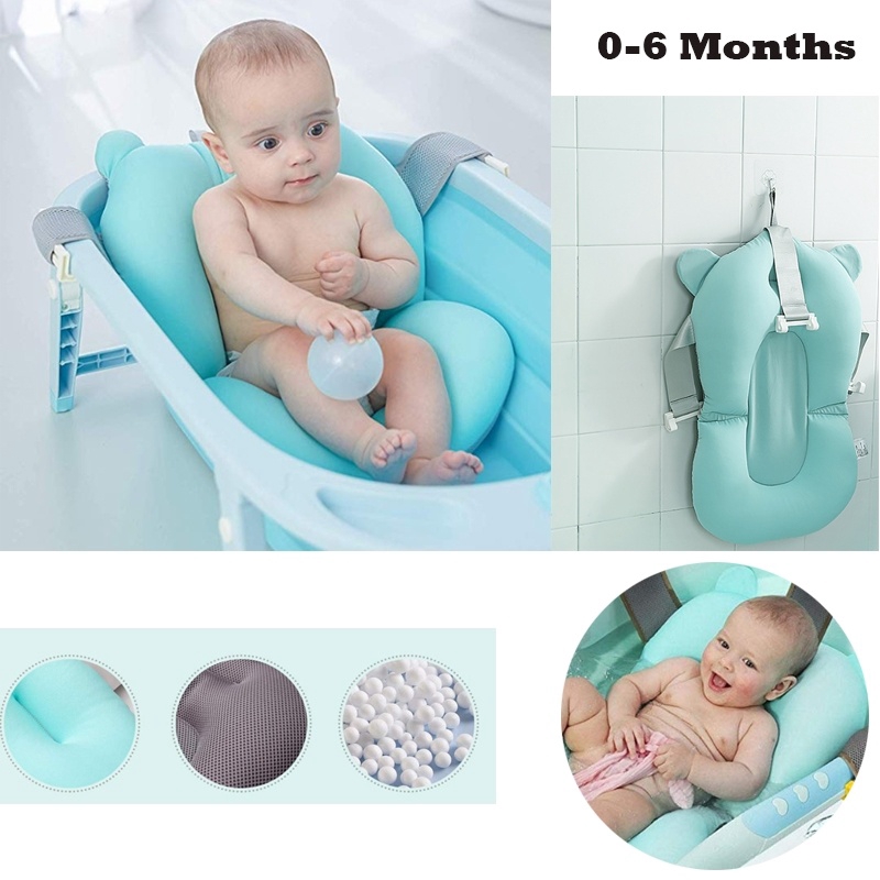 New Baby Bath Tub Pillow Floating Anti Slip Bath Cushion Soft Seat Bathtub Support For Newborn 0 6 Months Shopee Malaysia