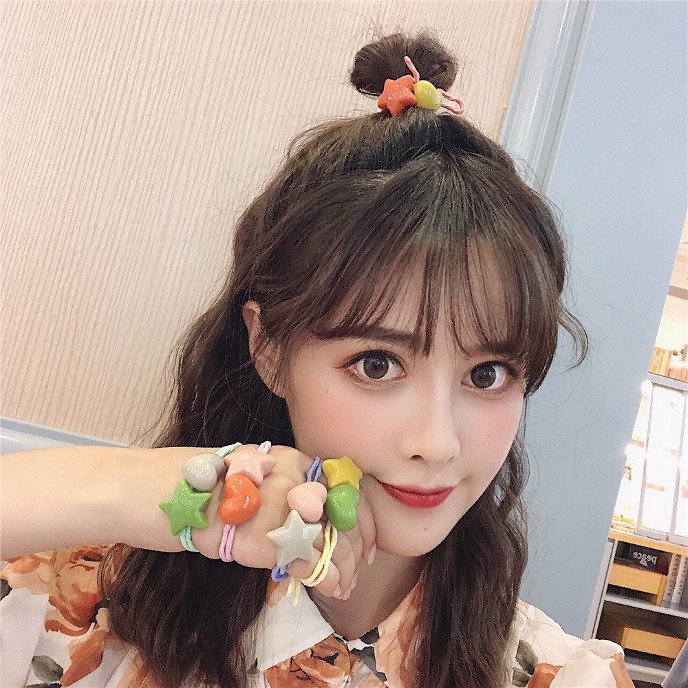 Japanese Cute Girl S Heart Color Candy Bear Double Stranded Hair