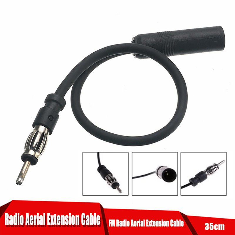 Universal Car Antenna Adapter Cable Male to Female Extension Radio AM/FM 25CM