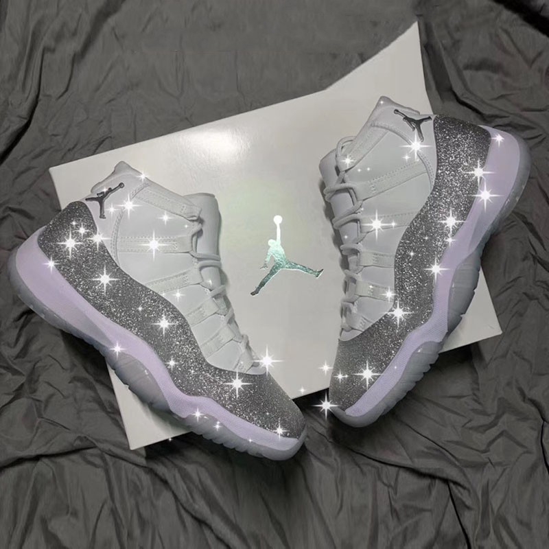 glitter silver jordan 11