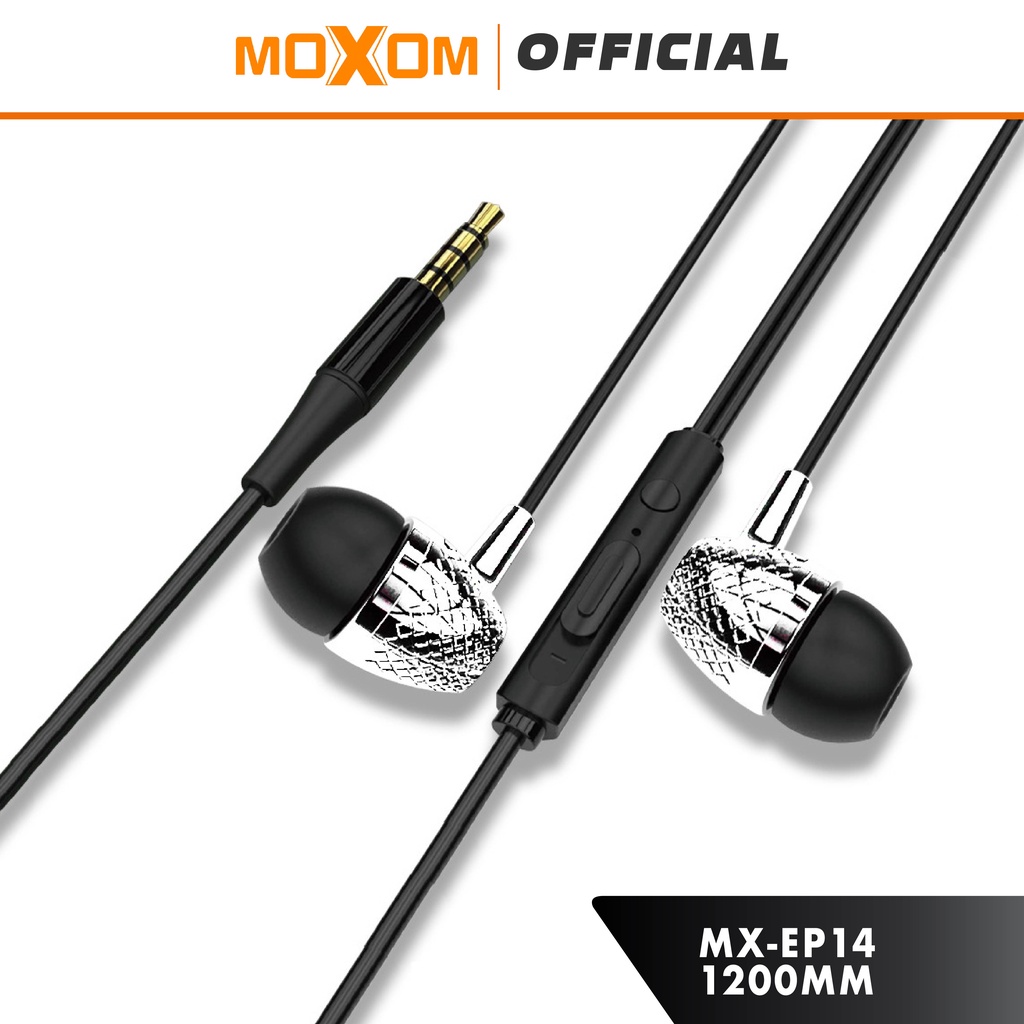 Moxom MX-EP14 Stereo Hive Wired Earphone Hands-Free Microphone HD Sound