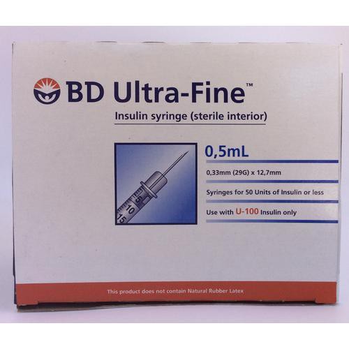 Ultra Fine Needle Insulin Syringe 0 5ml 0 33mm X 12 7mm 100 S Shopee Malaysia