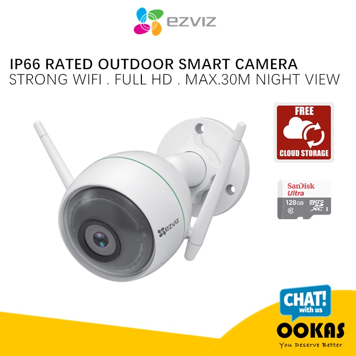 Ezviz C3WN 1080P Full HD IP66 Weatherproof Outdoor Wireless Wifi Cloud