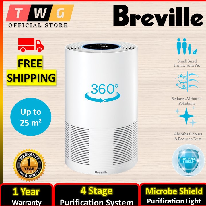 Breville LAP150 4Stage Easy Air Purifier 25m2 with Microbe Shield