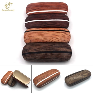 Glasses Case Wood Grain Fashionable Simple Glasses Case Plain Leather Wrap Hard Case Glasses Case Cost-Effective and Good Quality 