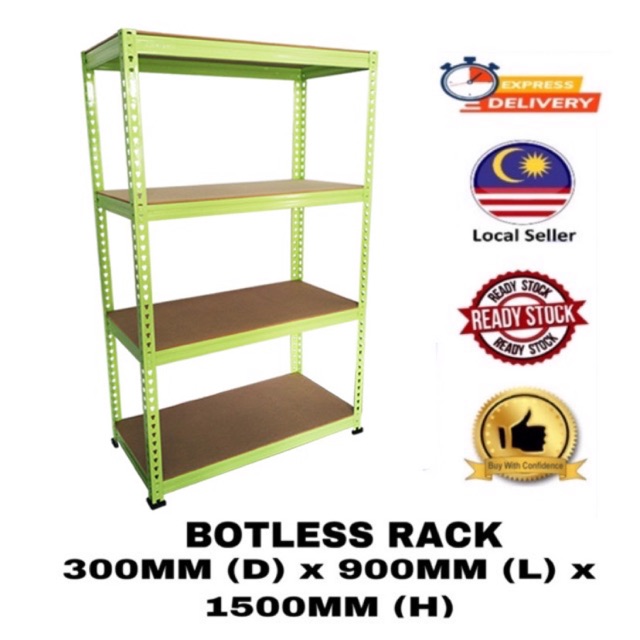 RACK 300MMD X 900MML X 1500MMH LIGHT GREEN RAK BESI 