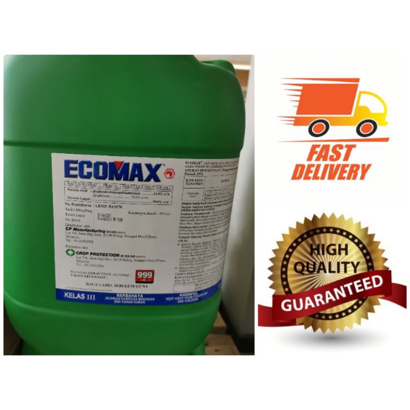 Ecomax 20l Glyphosate 41 Herbicide Order1 By 1 Racun Rumput Rumpai