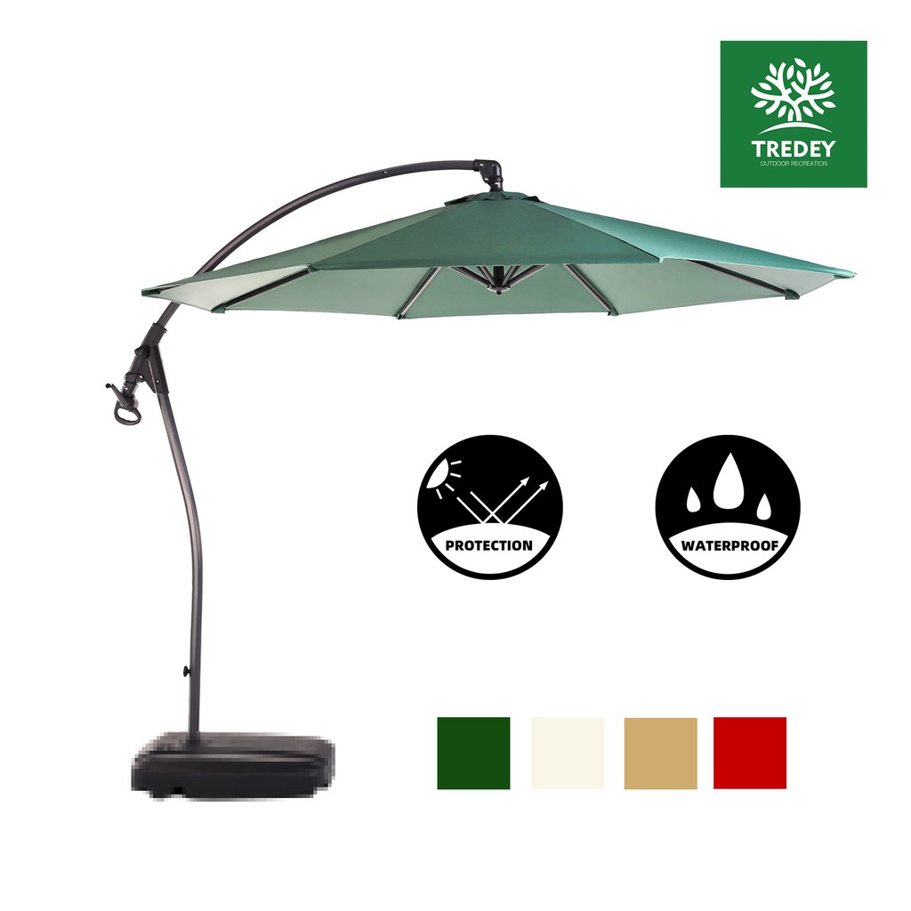 Tredey 3m Patio Garden Umbrella Outdoor Market Table Round Umbrella With Crank And Push Handle For Garden Pool Market Patio No Base Shopee Malaysia