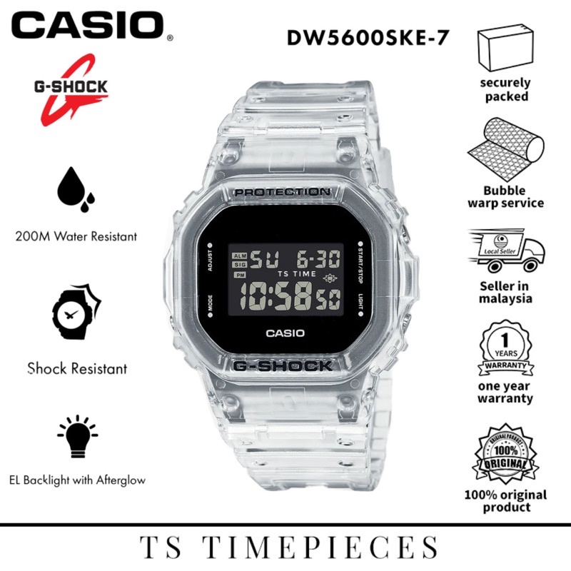 G Shock Transparent Pack Series Dw 5600ske 7d Dw 5600ske 7 Dw 5600ske Dw 5600 Ga 700ske 7 Ga 2100ske 7 Shopee Malaysia