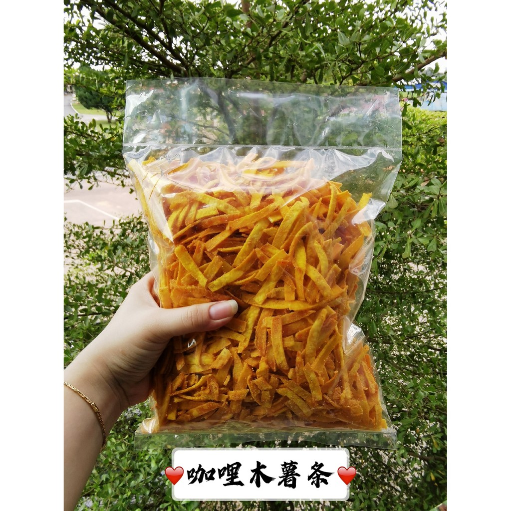 Kerepek Ubi Panjang Kari 咖哩木薯条 500g