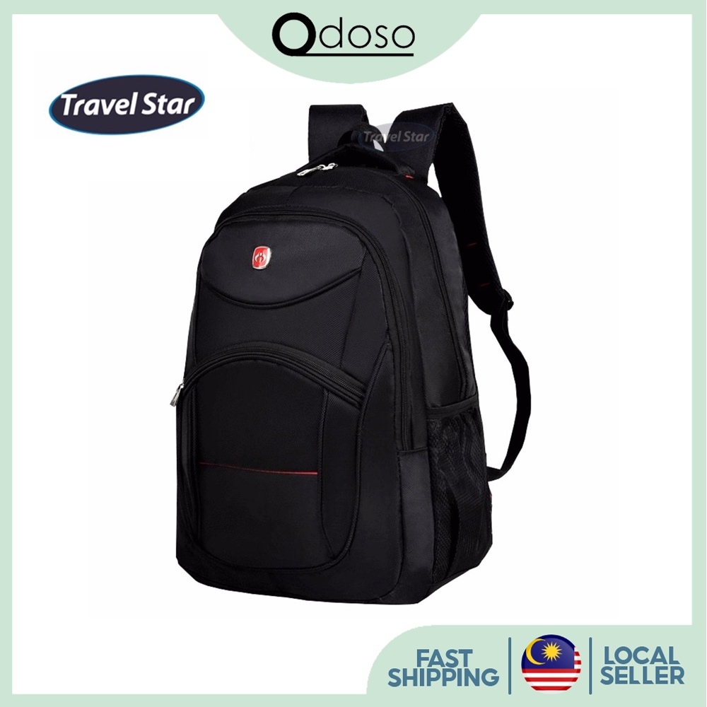 Travel Star 056 Premium Nylon Laptop Backpack- Black