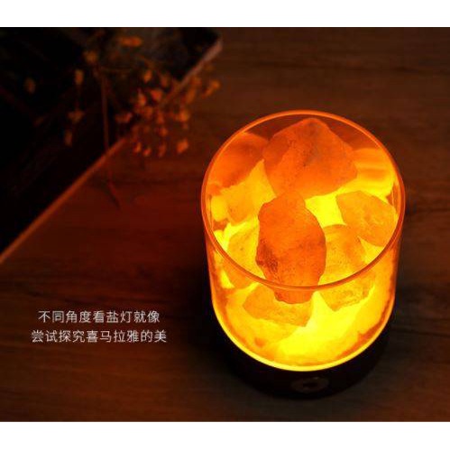 Himalayan Crystal Rock Salt Light Table Lamp Air Purifying Lampu Garam