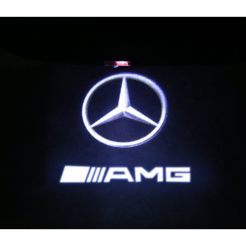 XIAOQIAO Auto-Logo-Laserprojektion Ghost-Türlicht kompatibel mit Mercedes-Benz E C CLA CLS C117 C218 C205 Unter dem Schatten des Autos Welcome Light Luces 