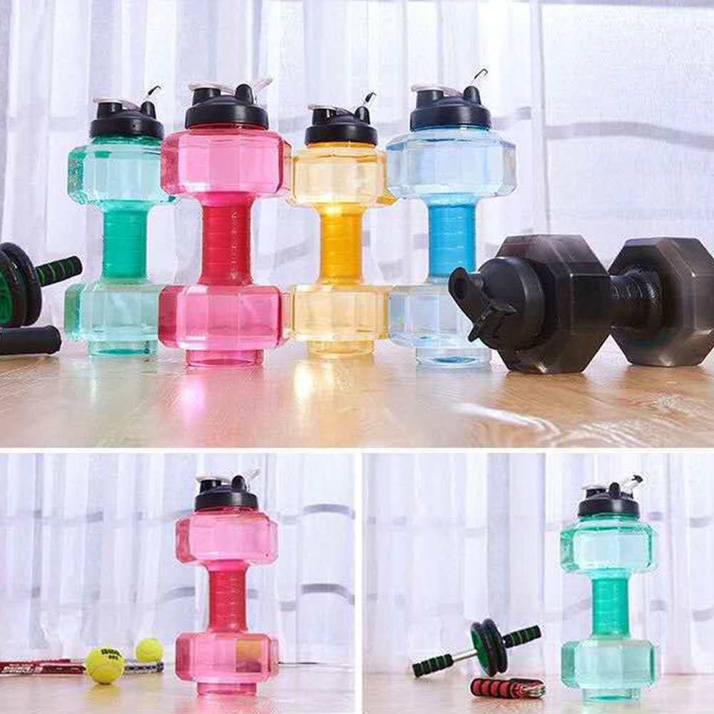 Water Bottle 2.2L Dumbbell Shaped Sport Drink Exercise Gym Shake Weight 27*13cm | Shopee Malaysia