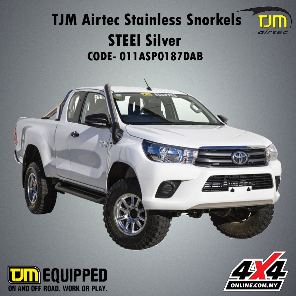 Hilux Revo Rogue TJM Airtec Stainless Snorkels Steel Silver