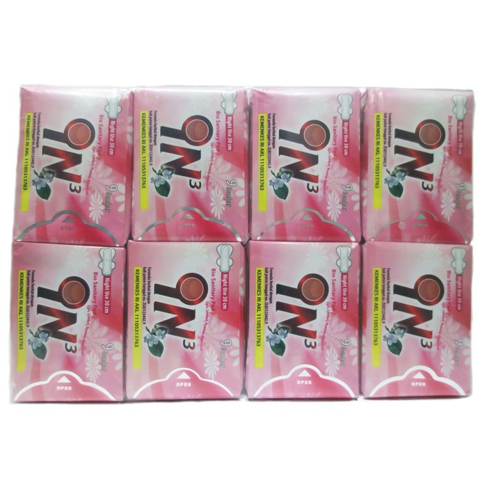 Night USE IN3 Bio Sanitary Pad (package packaging)