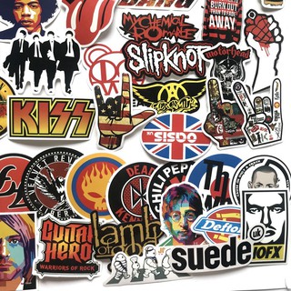 50pcs ROCK BAND / CLASSIC ROCK Vinyl Decal graffiti STICKERS bomb for ...