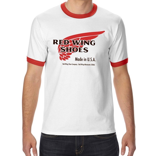 red wing shoes logo t shirt