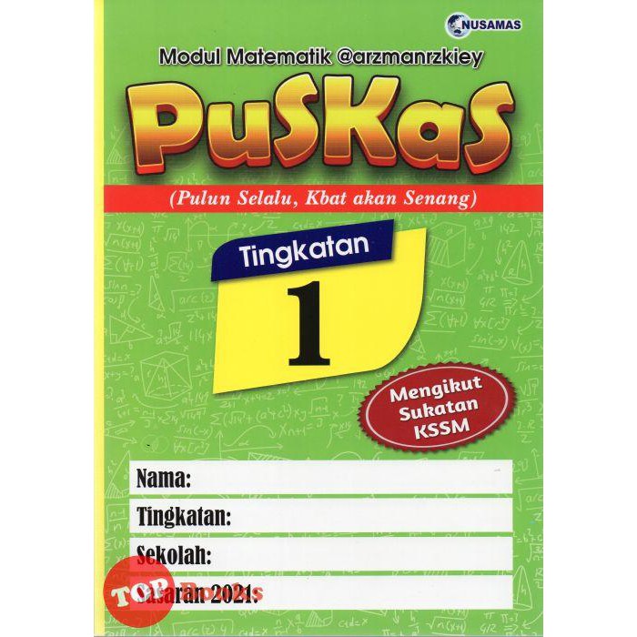 Topbooks Nusamas Modul Matematik Puskas Tingkatan 1 Kssm 2021 Shopee Malaysia