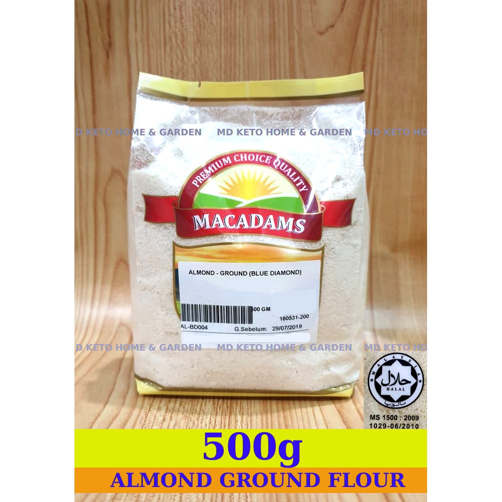 [MD Keto] HALAL Premium 500g Ground Almond Flour LCHF Low Carb Diet, Keto  Bake Cake Bakery (Exp : 08/2022)