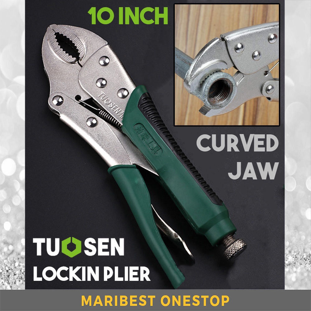 TUOSEN 10 INCH LOCKING PLIER VICE GRIP PLIER CURVED JAW LOCKING TYPE