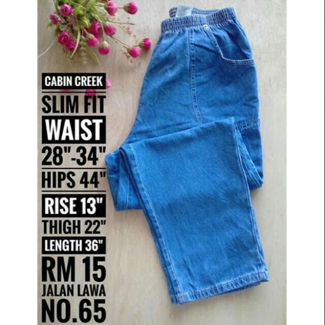 Jeans With Elastic Waist Cabin Creek Brand Shopee Malaysia