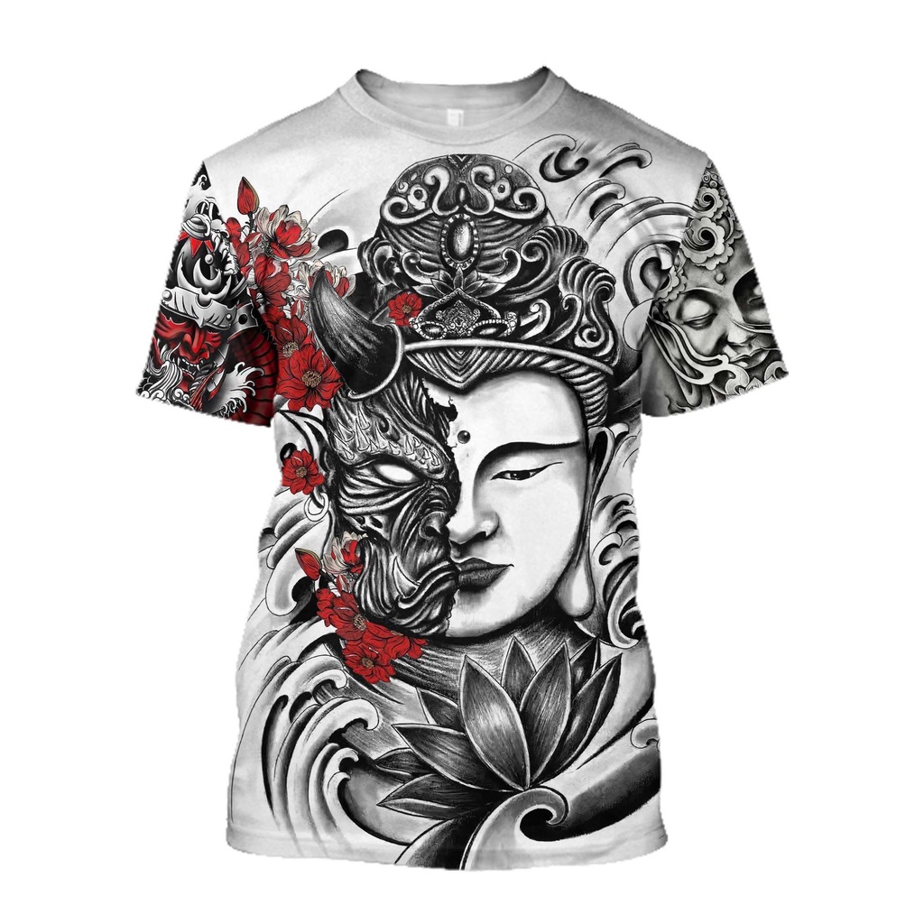 Men t-shirt Viking Wolf And Dragon Tattoo Summer 3D Printed Harajuku Casual short Sleeve Tee shirts Unisex tops