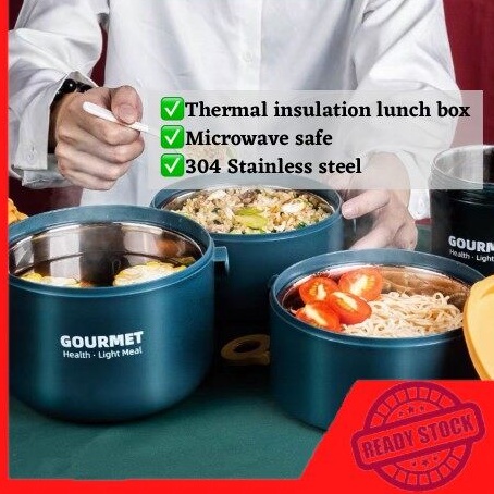 Gourmet 304 Stainless Steel Multi Layers Thermos Insulation Lunch Box Bento Bekas Makanan Tahan Panas Food Warmer