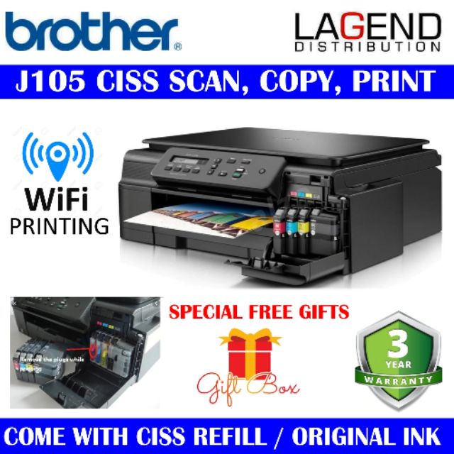 BROTHER J105 DCP-J105 WIFI 3IN-1 PRINTER (J100 CISS L3110 ...