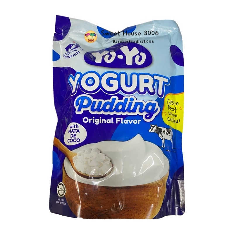 Twinfish 32gm x 15pcs Yoyo Yogurt Pudding Original Flavor With Nata De Coco Jajan Yogurt Jelly 火爆零食  Sweet House 3006