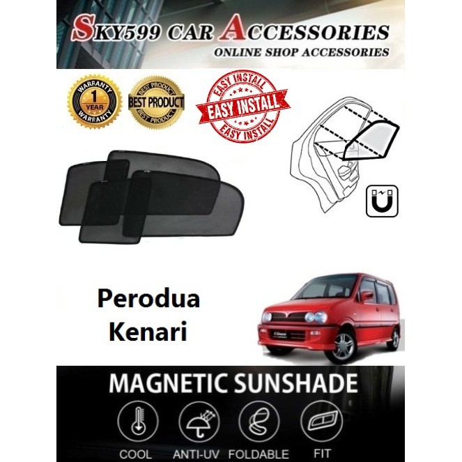 Perodua Kenari Epic Magnetic Sunshade [4 PCS]  Shopee 