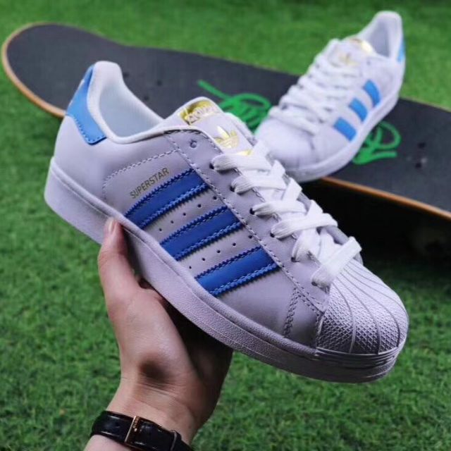 Clover Adidas superstar shell toe shoe "White North Carolina | Shopee Malaysia