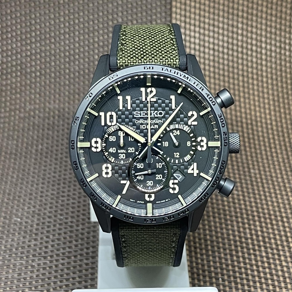 Seiko SSB369P1 Quartz Chronograph Analog Green Polyurethane Strap Men's  Watch | Shopee Malaysia
