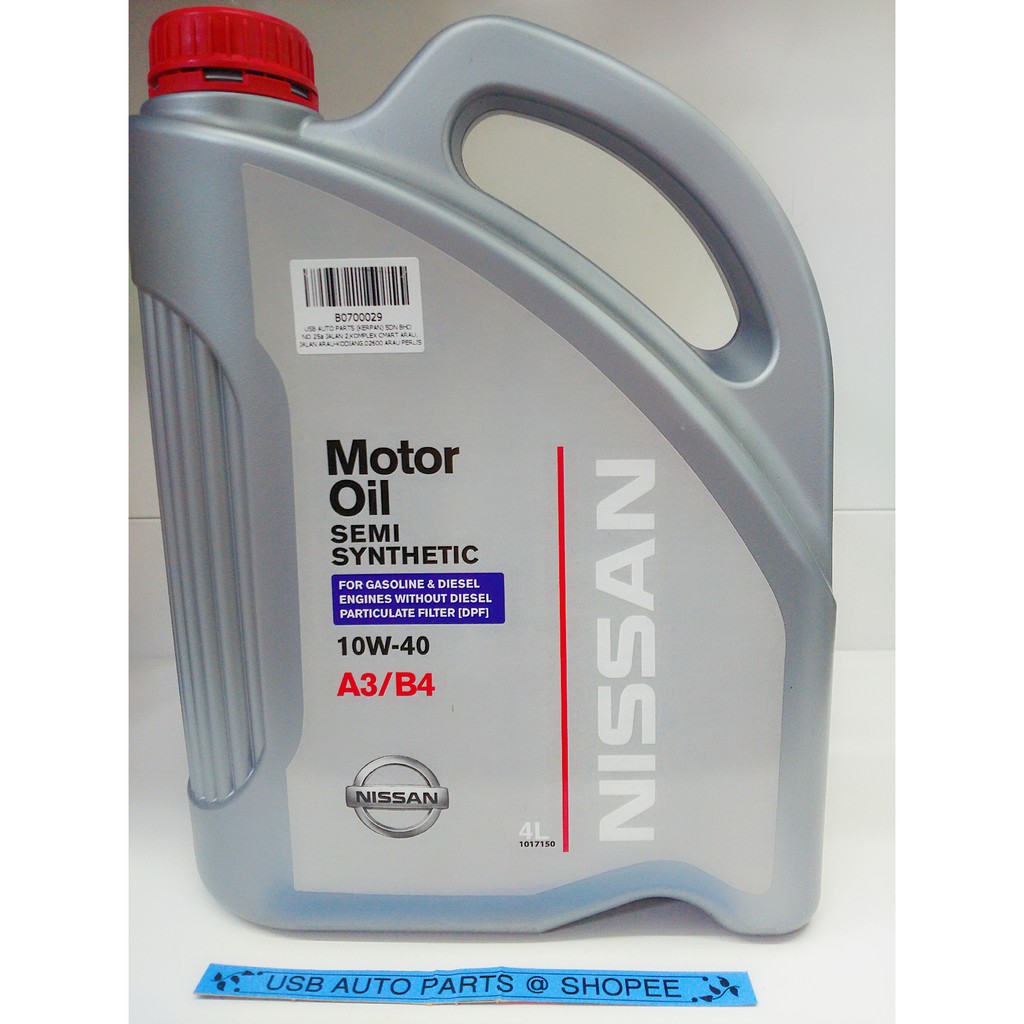 Nissan Original 10W-40 Semi Synthetic Engine Oil A3/B4 10W40 Nissan ...