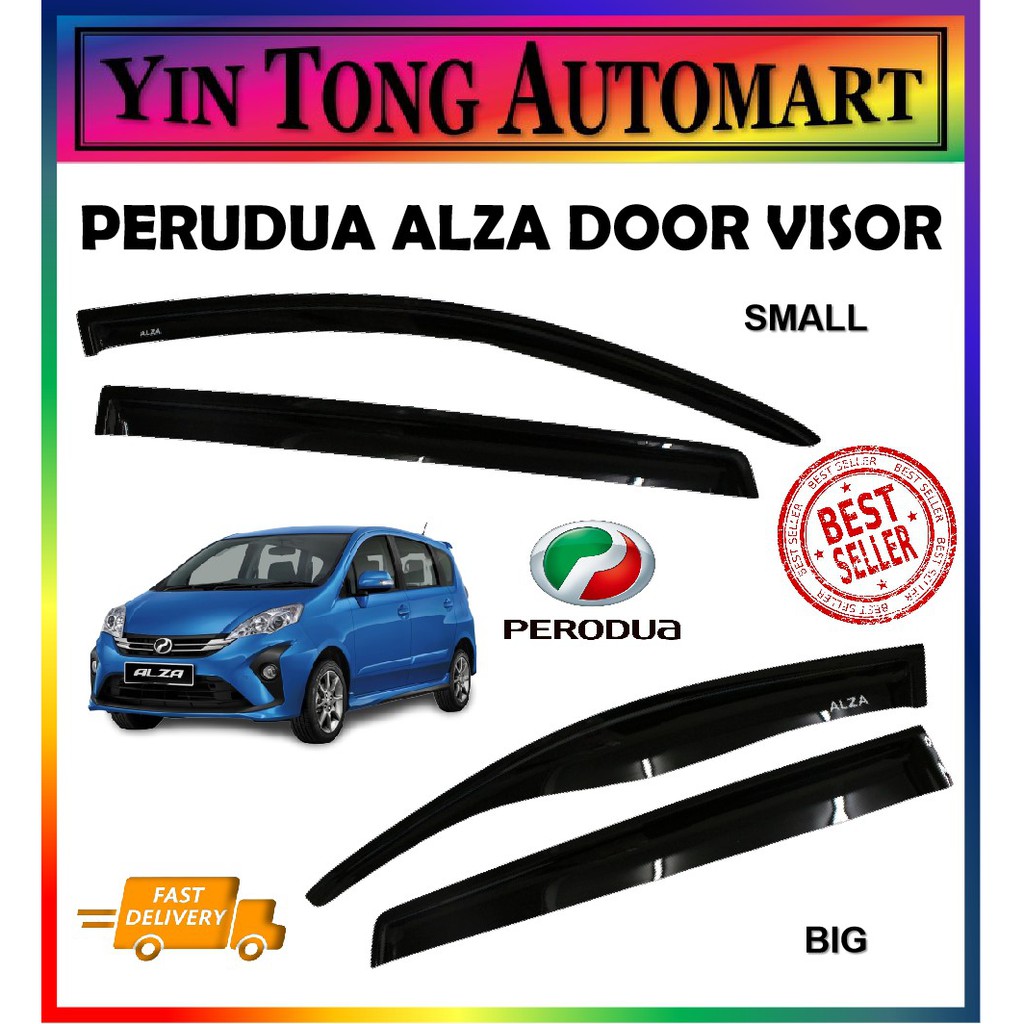 PERODUA ALZA Air Press Door Visor 1set 4pcs (Big & Small) | Shopee Malaysia