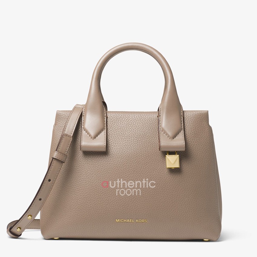 michael kors rollins small pebbled leather satchel