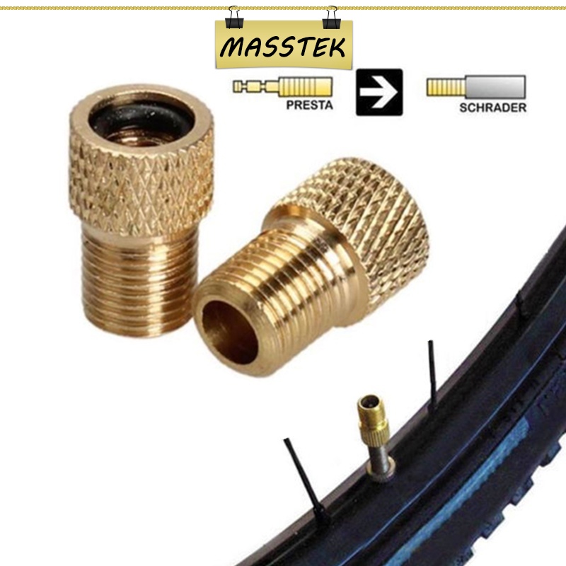 MASSTEK @Johor 1pcs Bicycle Presta Valve Adaptor Copper Bike Air Pump Converter Presta to Schrader 17342