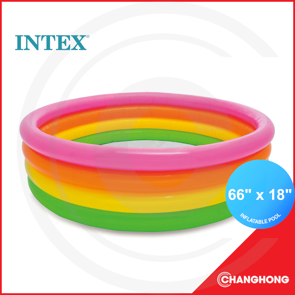 Intex 56441NP Sunset Glow Outdoor Inflatable Kiddie Pool 66" x 18