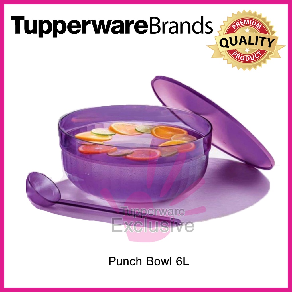 Punch Bowl Tupperware 6L with Ladle Big Bowl Dessert Bowl Tupperware