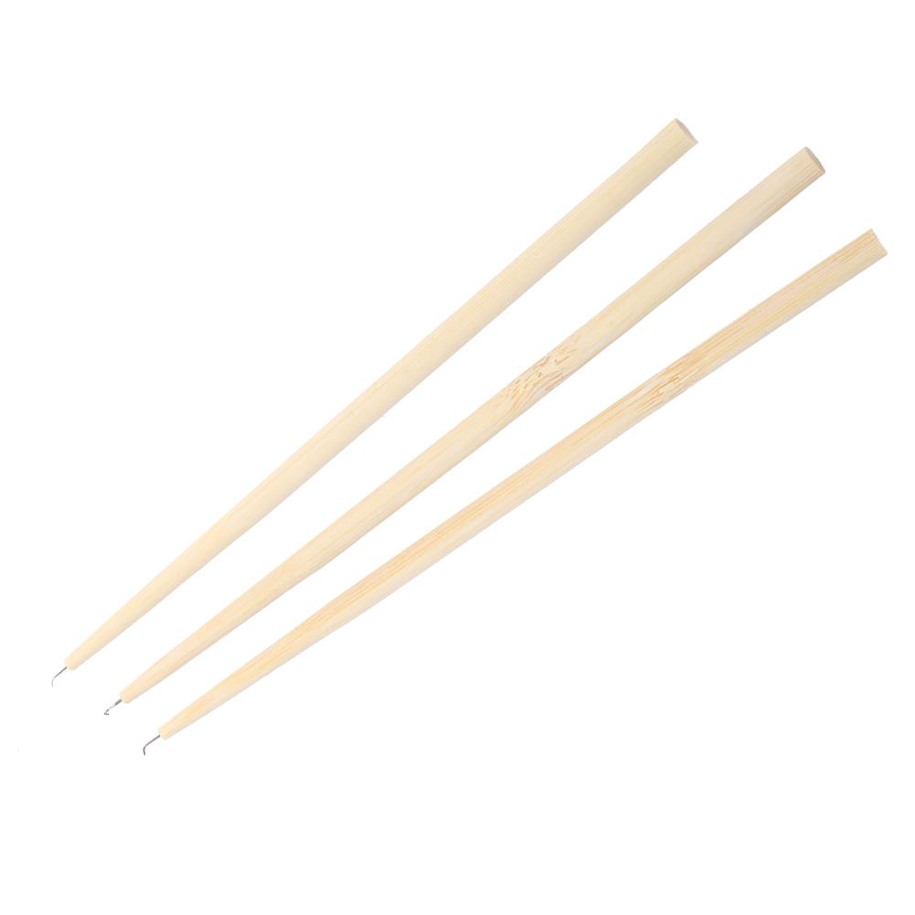 Repairing Hair Ventilating With Weaving Wood Needle False Handle