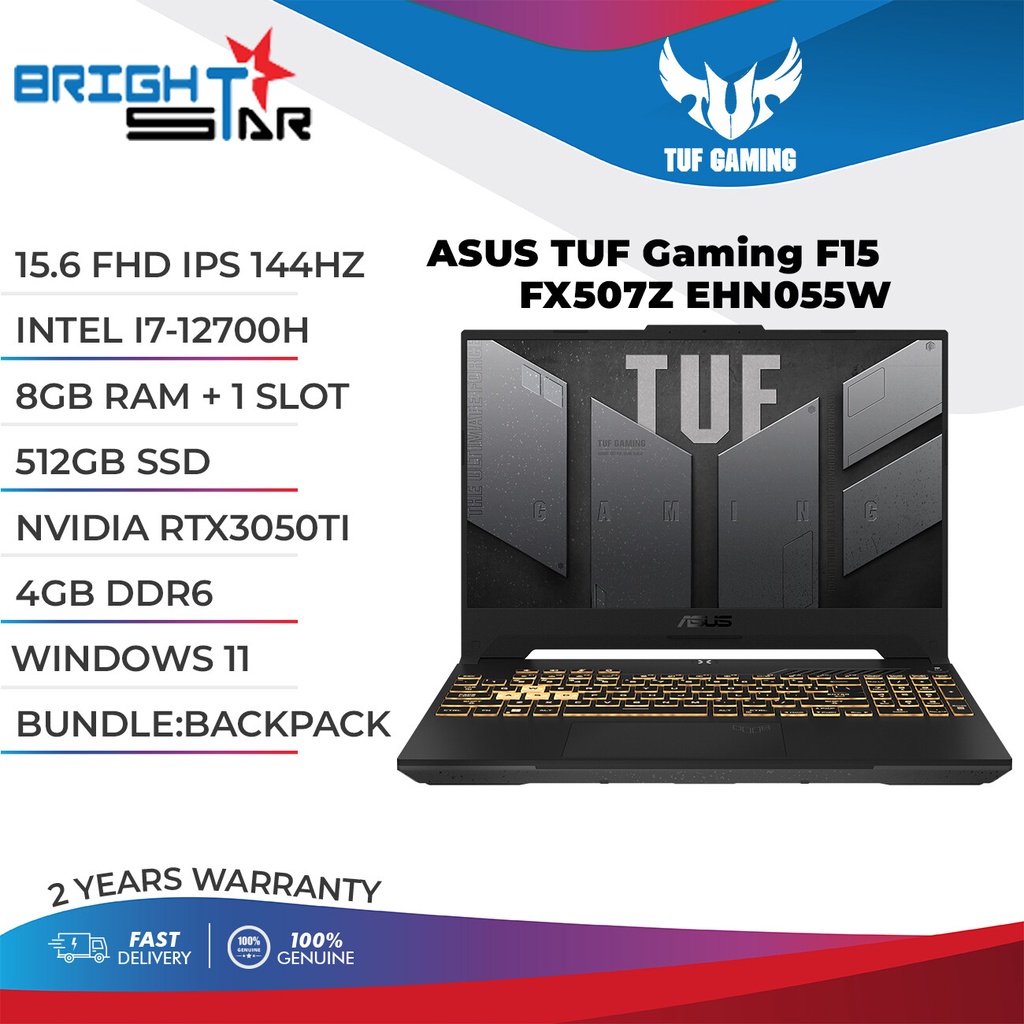ASUS TUF Gaming Laptop F15 FX507Z EHN055W (15.6 Inch FHD IPS 144Hz / I7