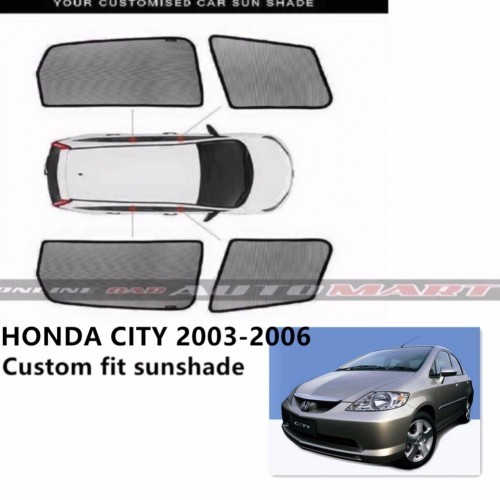 Custom Fit OEM Sunshades/ Sun shades for Honda City (Yr 2003-2006)- 4pcs