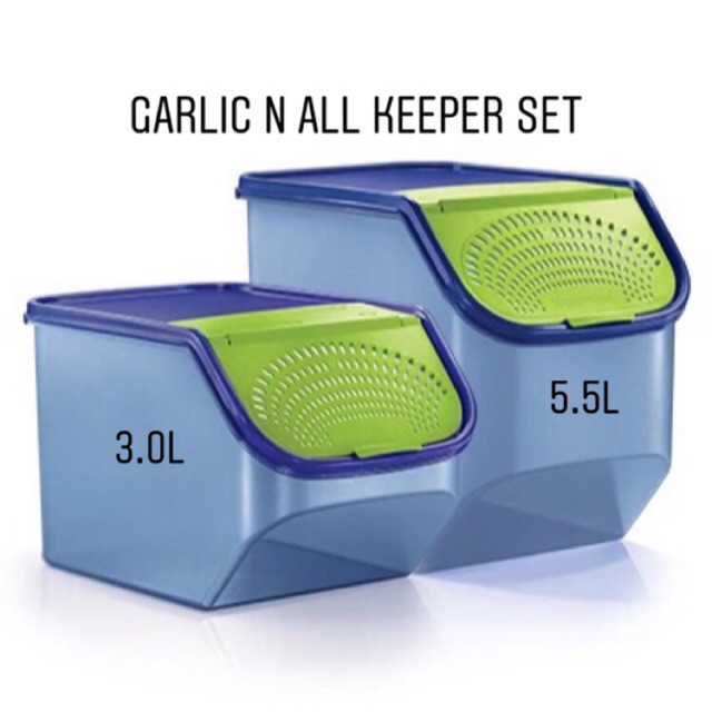 [NEW COLOUR] ORIGINAL TUPPERWARE Garlic Keeper 3.0L / 5.5L - Bekas Bawang [BLUE COLOUR]