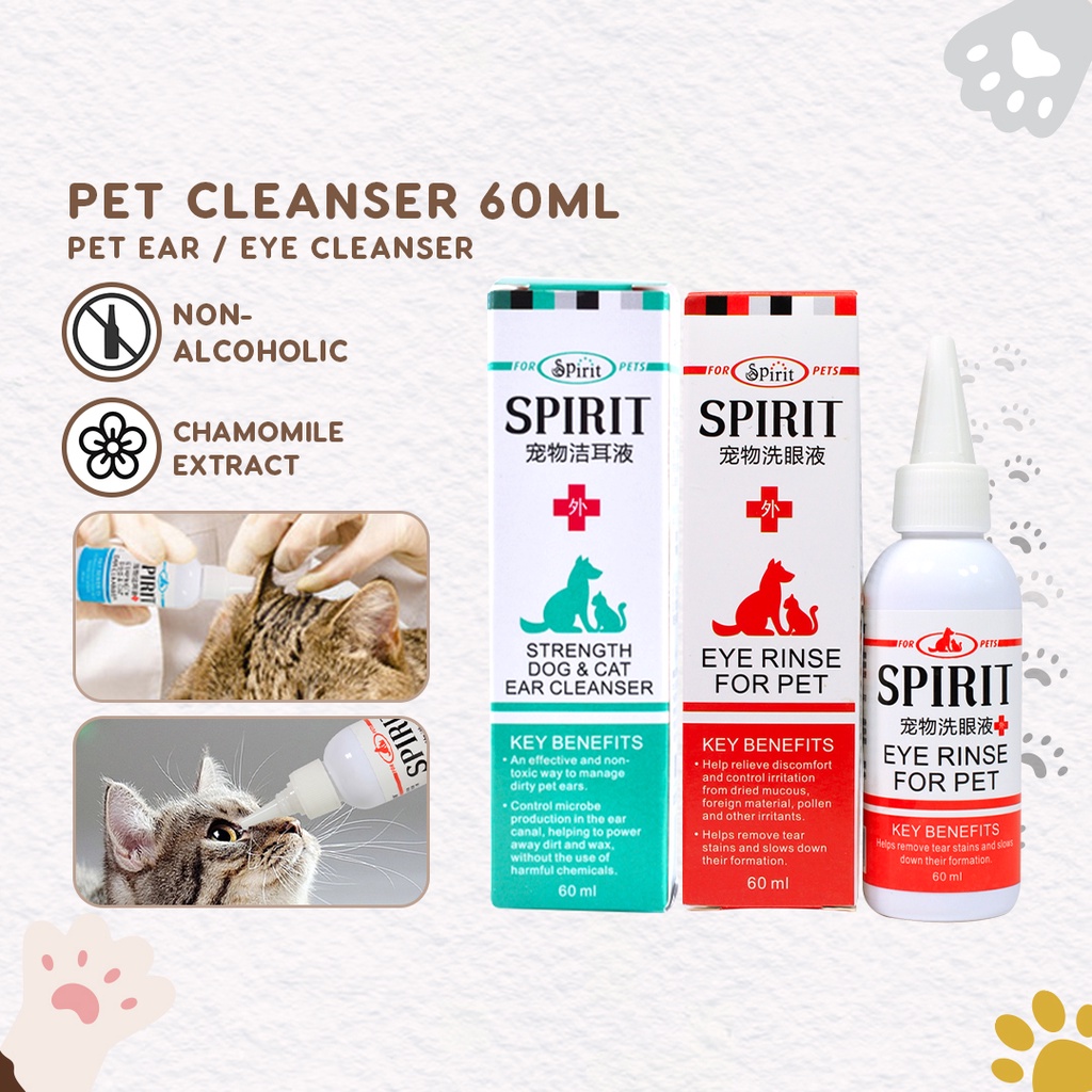 Pet Ear Eye Drop Cats Dogs Eye Rinse Ear Cleanser Earmite Drop Ubat