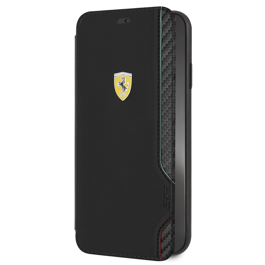 [ Official Licensed ] Ferrari iPhone Xs Max / XR Cover On Track Racing Shield PU Rubber Soft Touch - Black