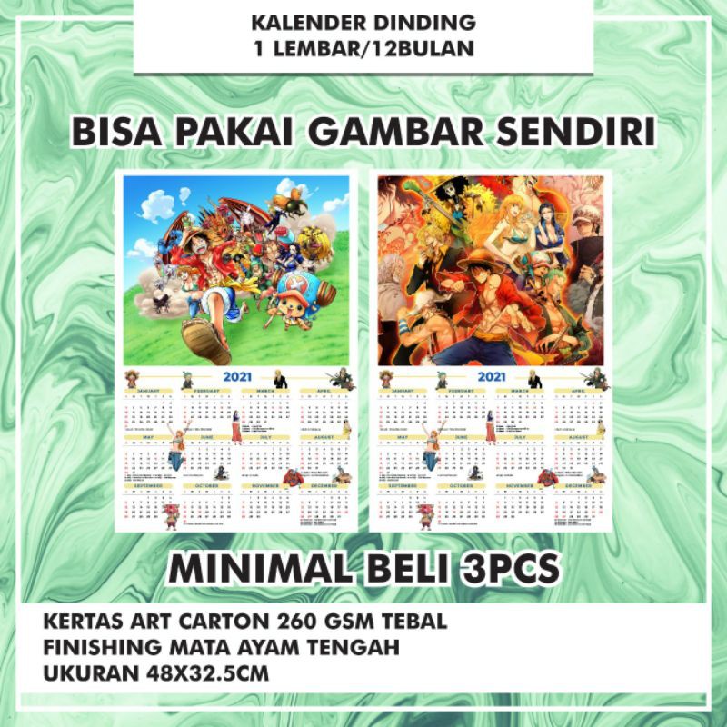 21 One Piece Calendar Kalender 21 One Piece Shopee Malaysia