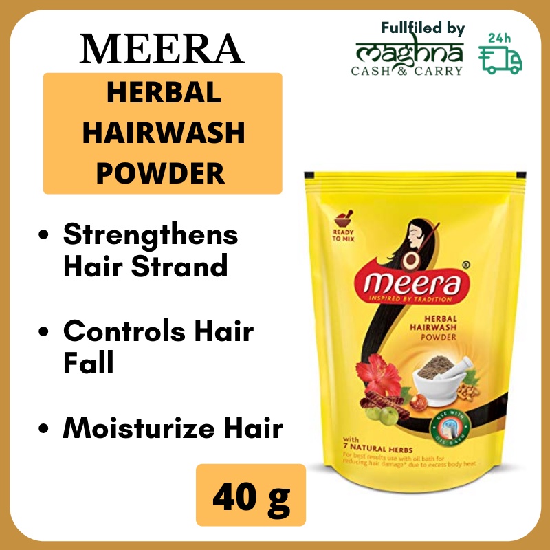 Meera Herbal Hair Wash Powder 40g (Refill pack) | Shopee Malaysia
